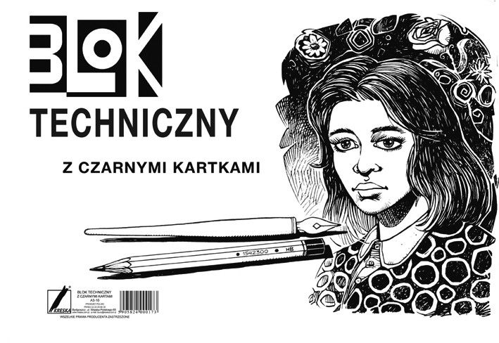 Blok techniczny A3 10k. czarny Kreska